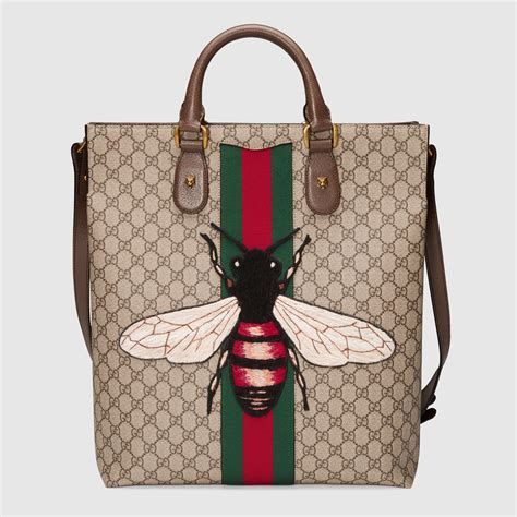 gucci web animalier gg supreme tote with bee|gucci sunglasses bee collection.